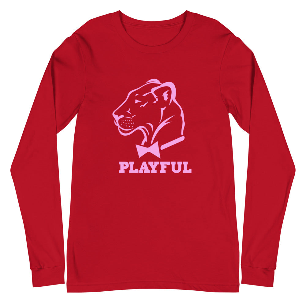 Playful Classic Light Pink Logo (Unisex) Long Sleeve Tee