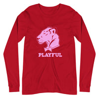 Playful Solid Light Pink Logo (Unisex) Long Sleeve Tee