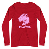 Playful Solid Light Pink Logo (Unisex) Long Sleeve Tee