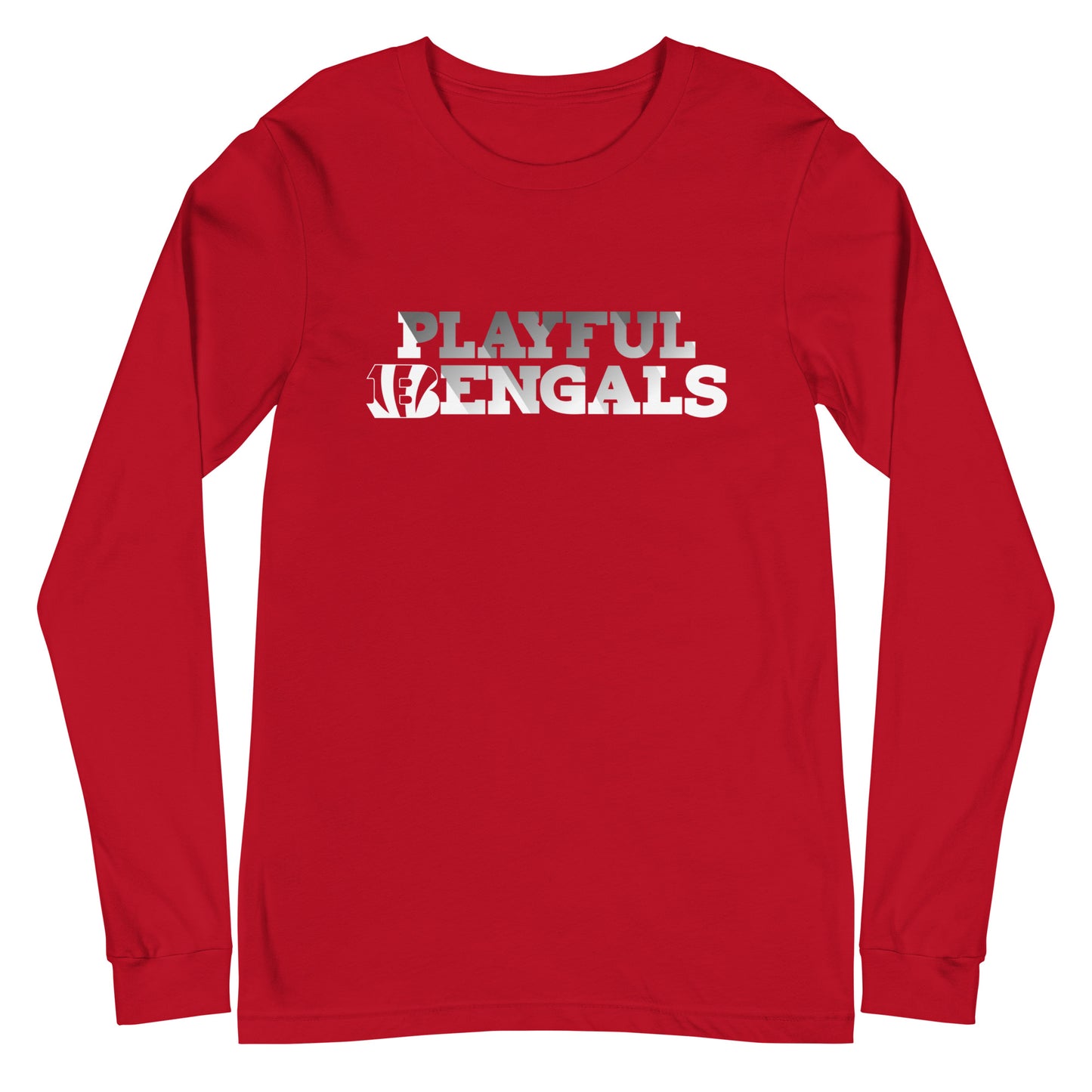 Playful Bengals Black/White (Unisex) Long Sleeve Tee