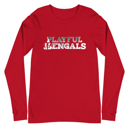 Playful Bengals Black/White (Unisex) Long Sleeve Tee