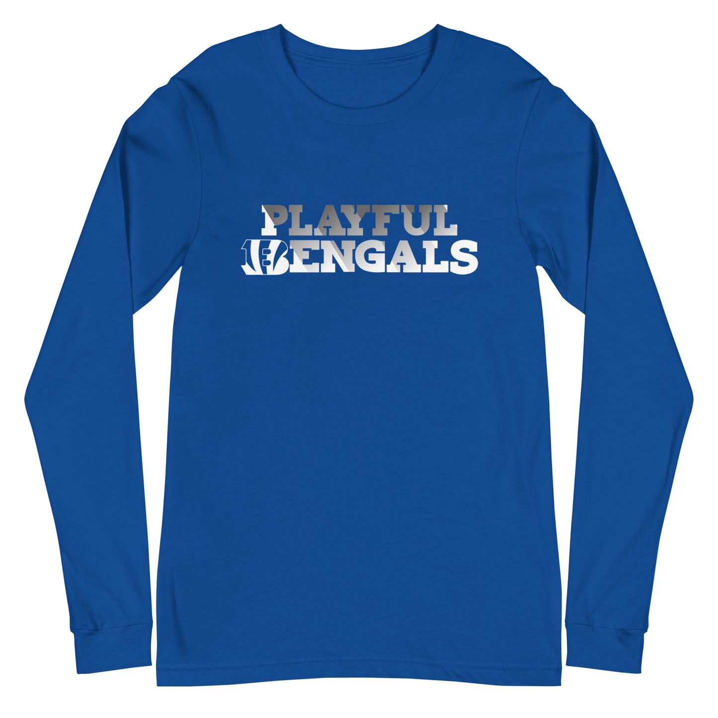 Playful Bengals Black/White (Unisex) Long Sleeve Tee
