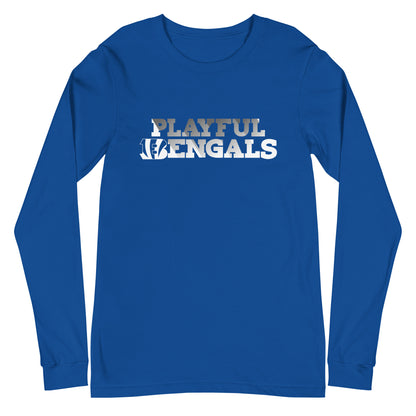 Playful Bengals Black/White (Unisex) Long Sleeve Tee