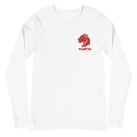 Playful Red Embroidered Logo (Unisex) Long Sleeve Tee