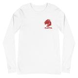 Playful Red Embroidered Logo (Unisex) Long Sleeve Tee