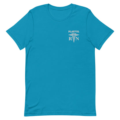 Playful RN White Embroidered (Unisex) Tee