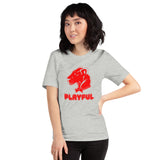 Playful Bubble Red Logo Short-Sleeve (Unisex) T-Shirt