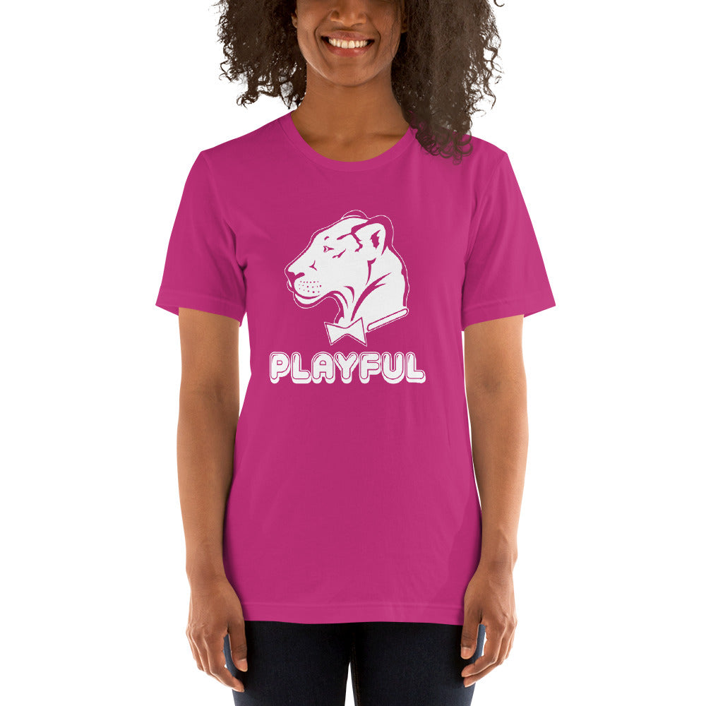 Playful Bubble White Logo Short-Sleeve (Unisex) T-Shirt