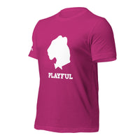 Playful White Out Logo (Unisex) T-Shirt