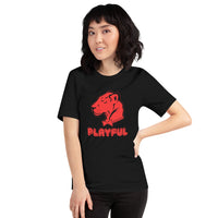 Playful Bubble Red Logo Short-Sleeve (Unisex) T-Shirt