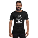 Playful Classic White Logo Short-Sleeve (Unisex) T-Shirt