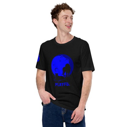Playful Blue Moon (Unisex) T-Shirt