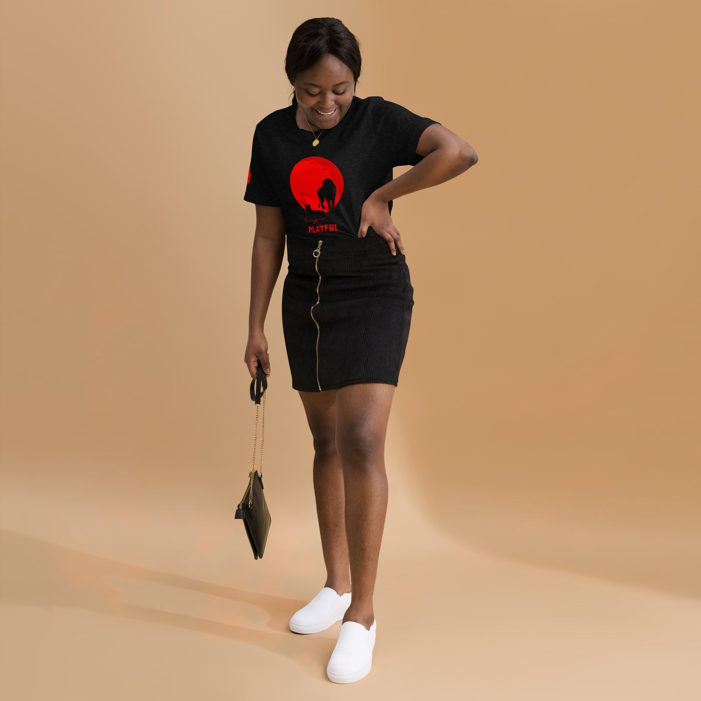 Playful Red Moon (Unisex) T-Shirt