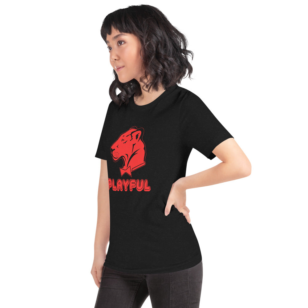 Playful Bubble Red Logo Short-Sleeve (Unisex) T-Shirt