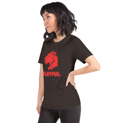 Playful Bubble Red Logo Short-Sleeve (Unisex) T-Shirt