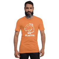 Playful Classic White Logo Short-Sleeve (Unisex) T-Shirt