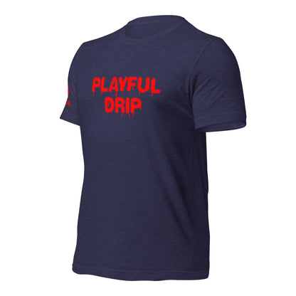 Playful Drip - Red (Unisex) T-Shirt