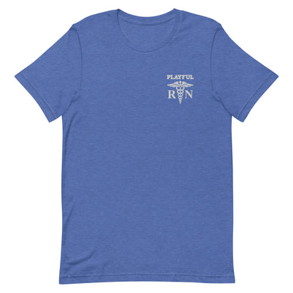 Playful RN White Embroidered (Unisex) Tee