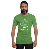 Playful Classic White Logo Short-Sleeve (Unisex) T-Shirt