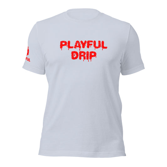 Playful Drip - Red (Unisex) T-Shirt