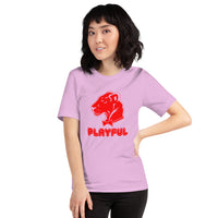 Playful Bubble Red Logo Short-Sleeve (Unisex) T-Shirt