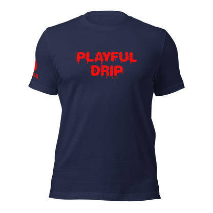 Playful Drip - Red (Unisex) T-Shirt
