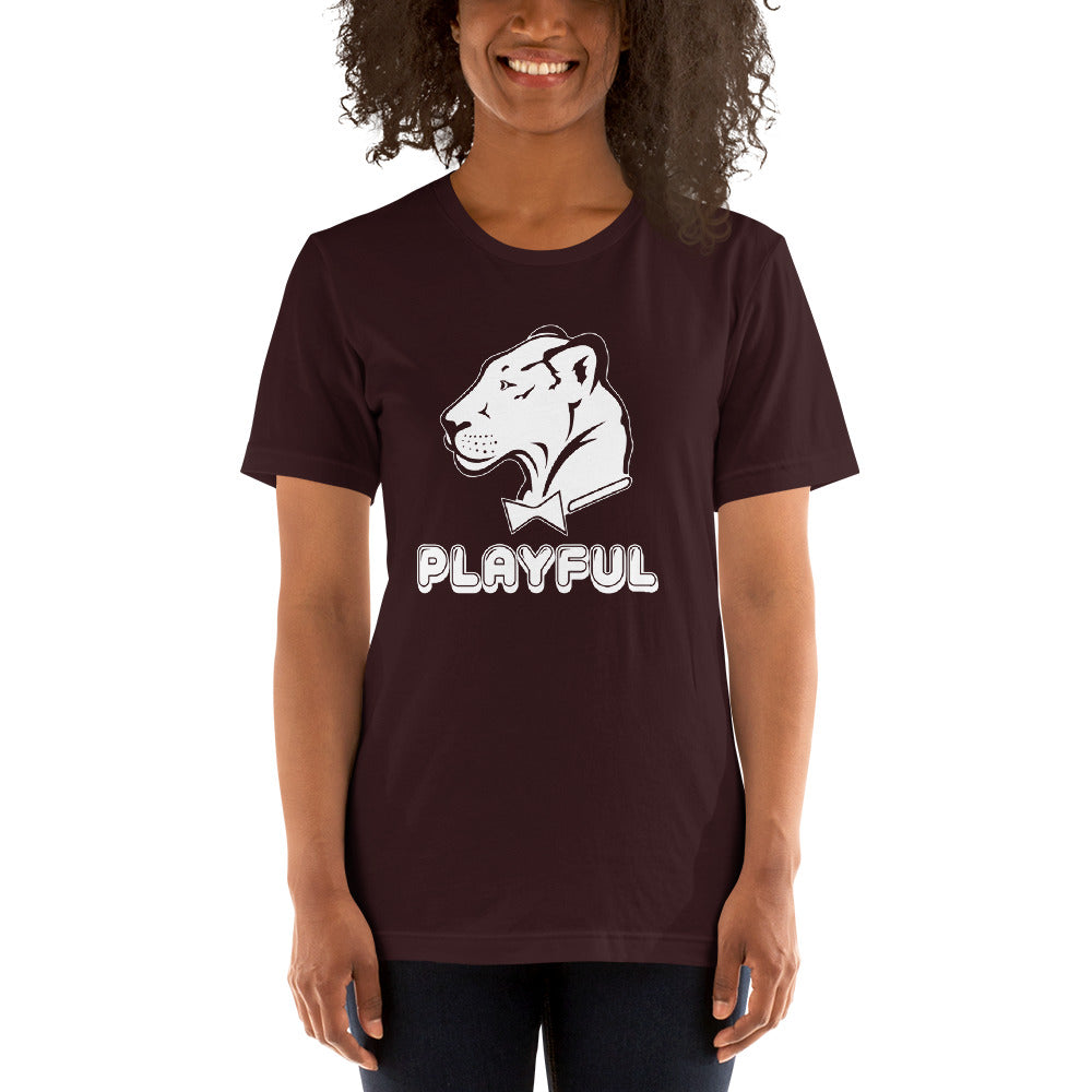 Playful Bubble White Logo Short-Sleeve (Unisex) T-Shirt