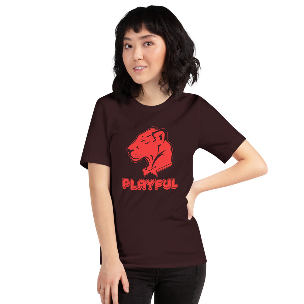 Playful Bubble Red Logo Short-Sleeve (Unisex) T-Shirt