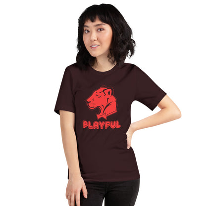 Playful Bubble Red Logo Short-Sleeve (Unisex) T-Shirt