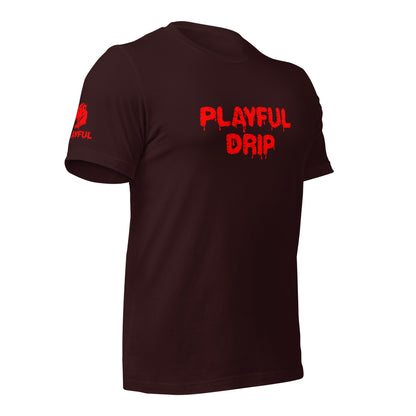 Playful Drip - Red (Unisex) T-Shirt