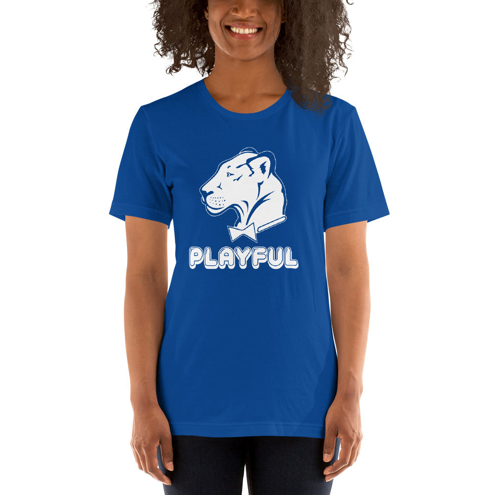 Playful Bubble White Logo Short-Sleeve (Unisex) T-Shirt