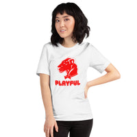 Playful Bubble Red Logo Short-Sleeve (Unisex) T-Shirt