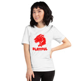 Playful Bubble Red Logo Short-Sleeve (Unisex) T-Shirt