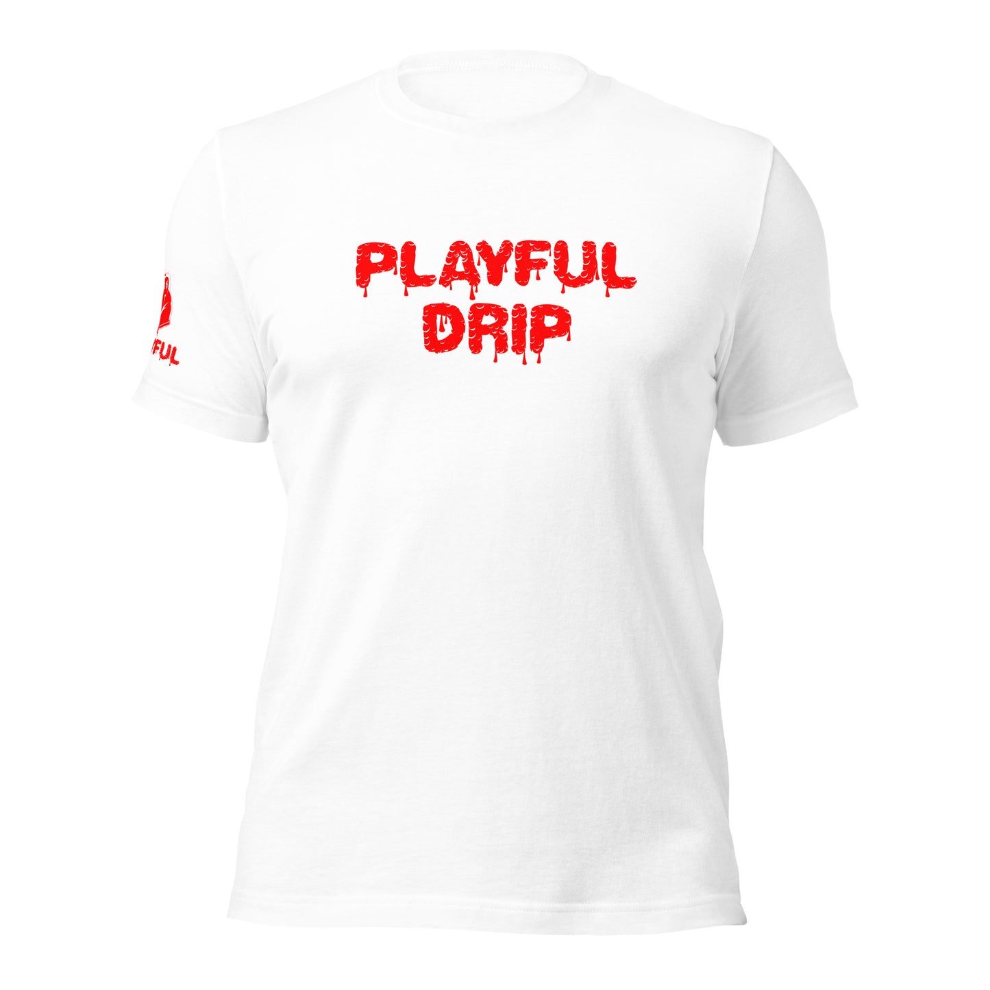 Playful Drip - Red (Unisex) T-Shirt