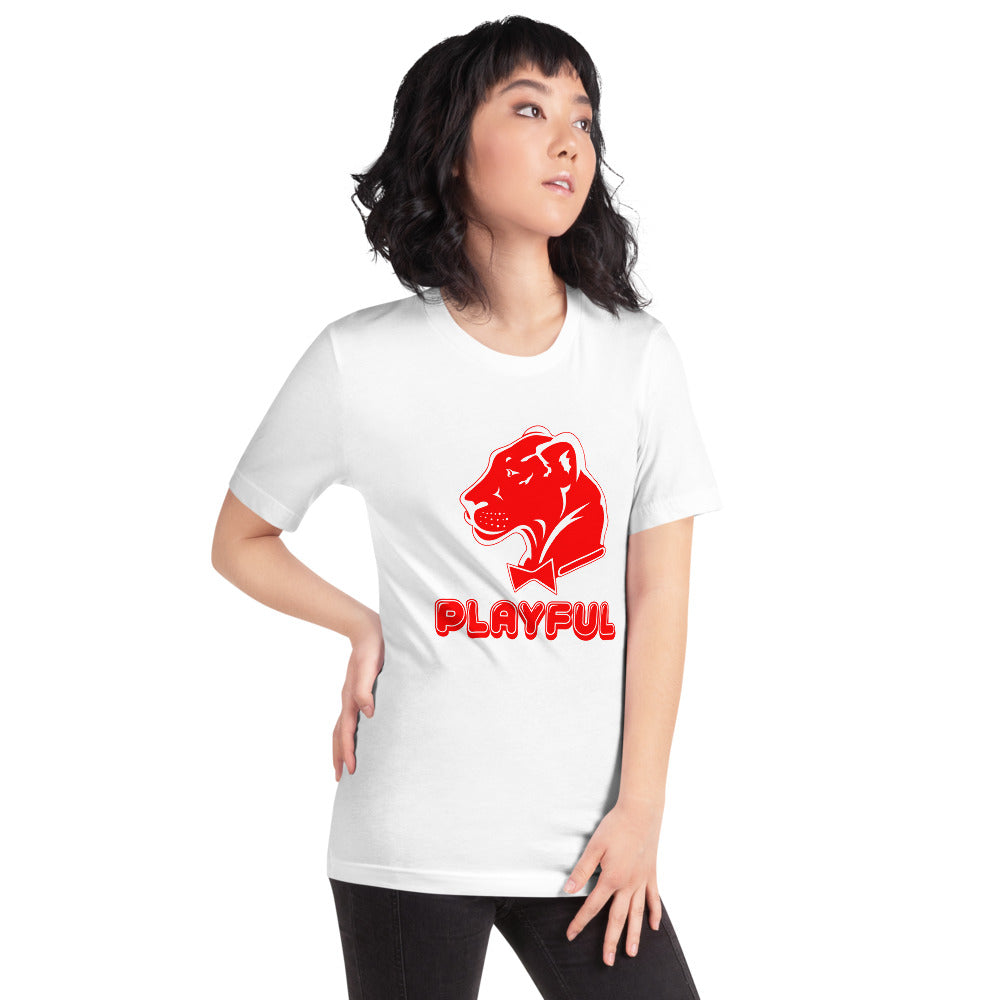 Playful Bubble Red Logo Short-Sleeve (Unisex) T-Shirt