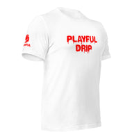 Playful Drip - Red (Unisex) T-Shirt