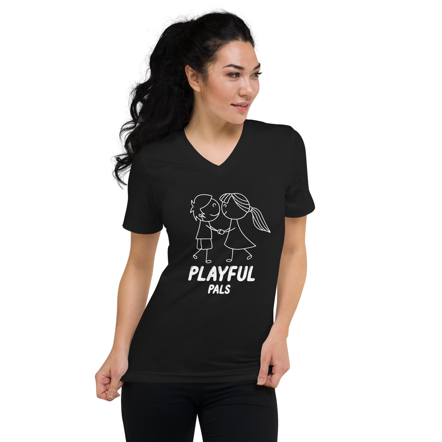 Playful Pals (Unisex) Short Sleeve V-Neck T-Shirt