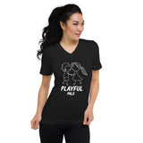 Playful Pals (Unisex) Short Sleeve V-Neck T-Shirt