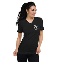 Playful Horse Embroidered (Unisex) Short Sleeve V-Neck T-Shirt