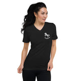 Playful Horse Embroidered (Unisex) Short Sleeve V-Neck T-Shirt