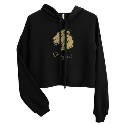 Playful Ladies Gold Signature Crop Hoodie
