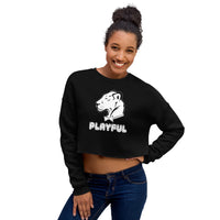 Playful Bubble White Logo Ladies Crop Sweatshirt