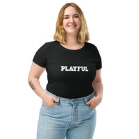 Playful (White) Ladies Fitted T-Shirt