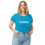 Playful (White) Ladies Fitted T-Shirt