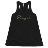 Playful Ladies Gold Signature Flowy Racerback Tank