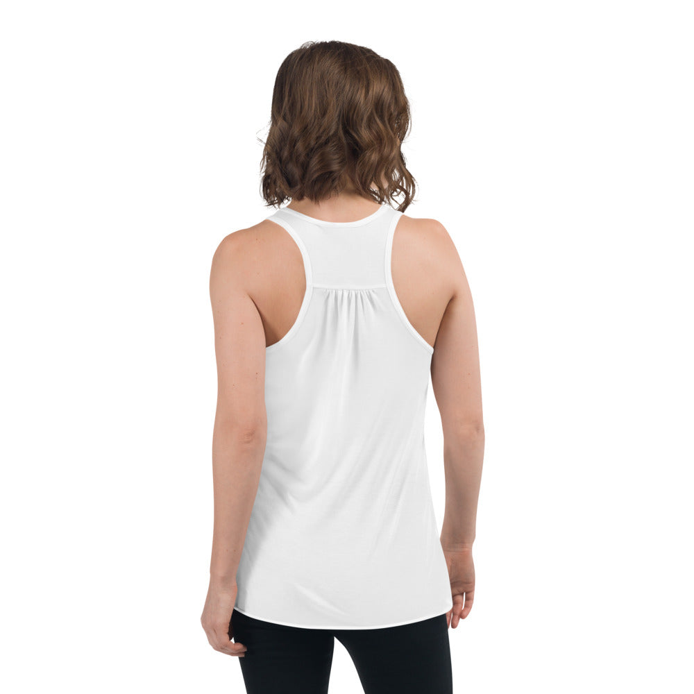 Playful Ladies Black Signature Flowy Racerback Tank