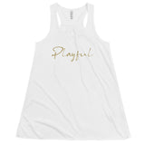 Playful Ladies Gold Signature Flowy Racerback Tank