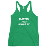 Playful And Single AF Ladies Racerback Tank