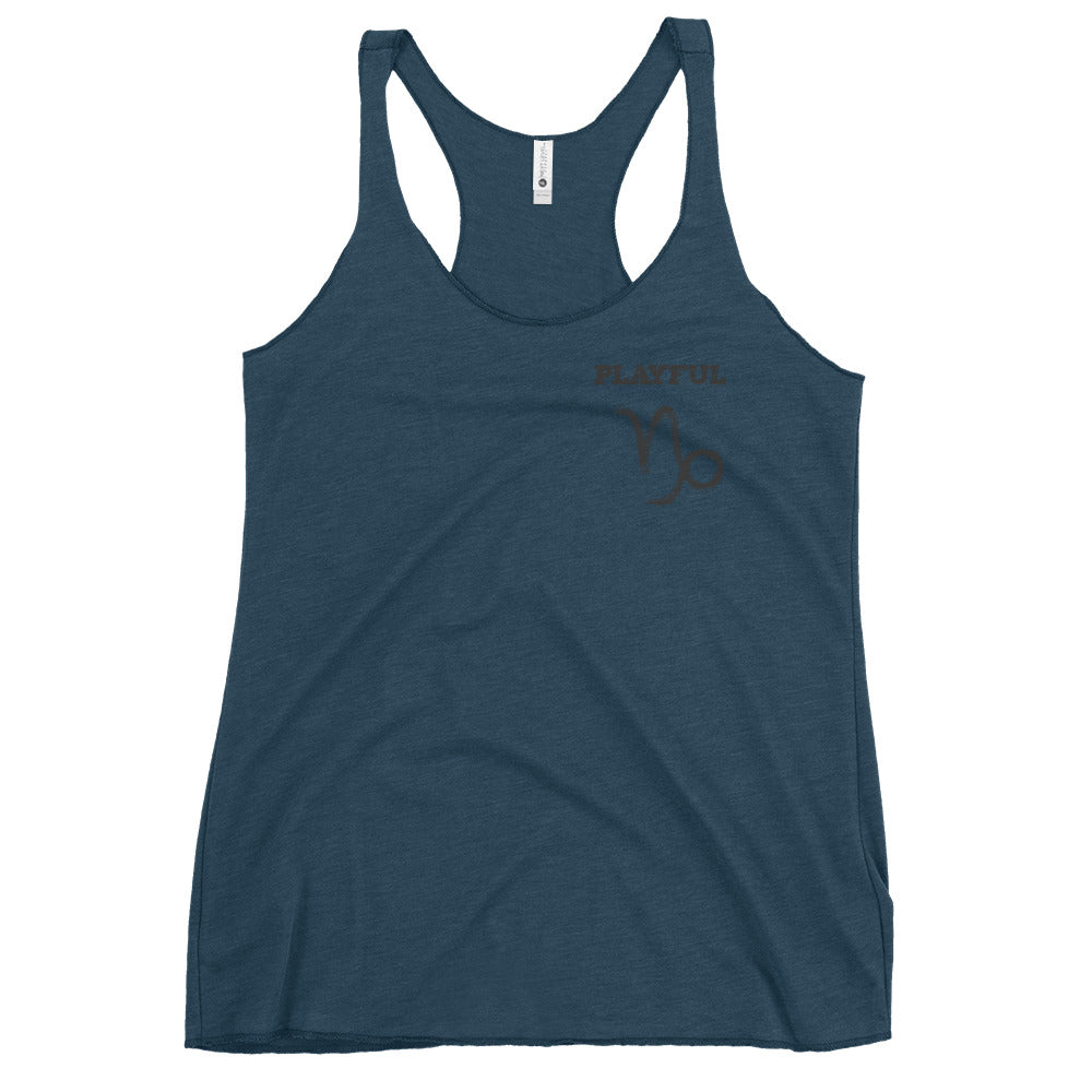 Playful Capricorn Ladies Racerback Tank