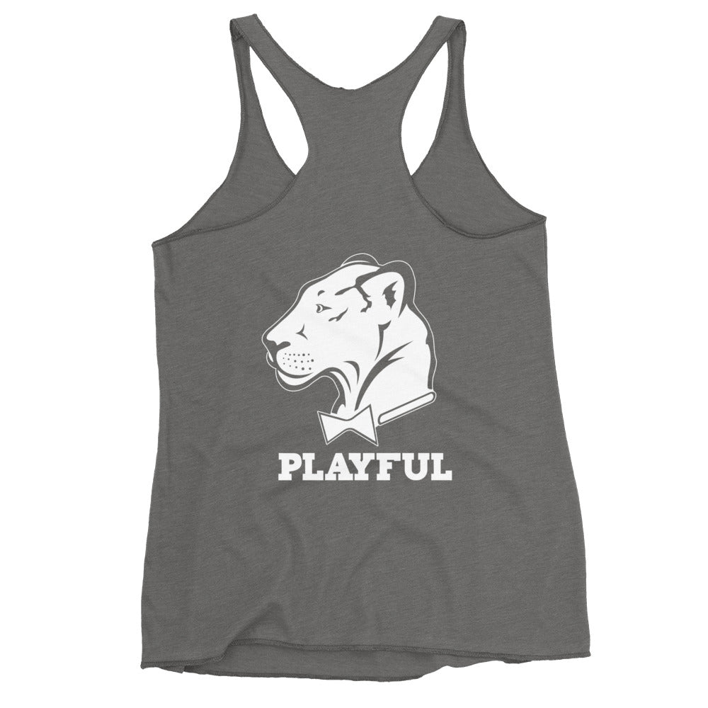 Playful Female Power Racerback Tank